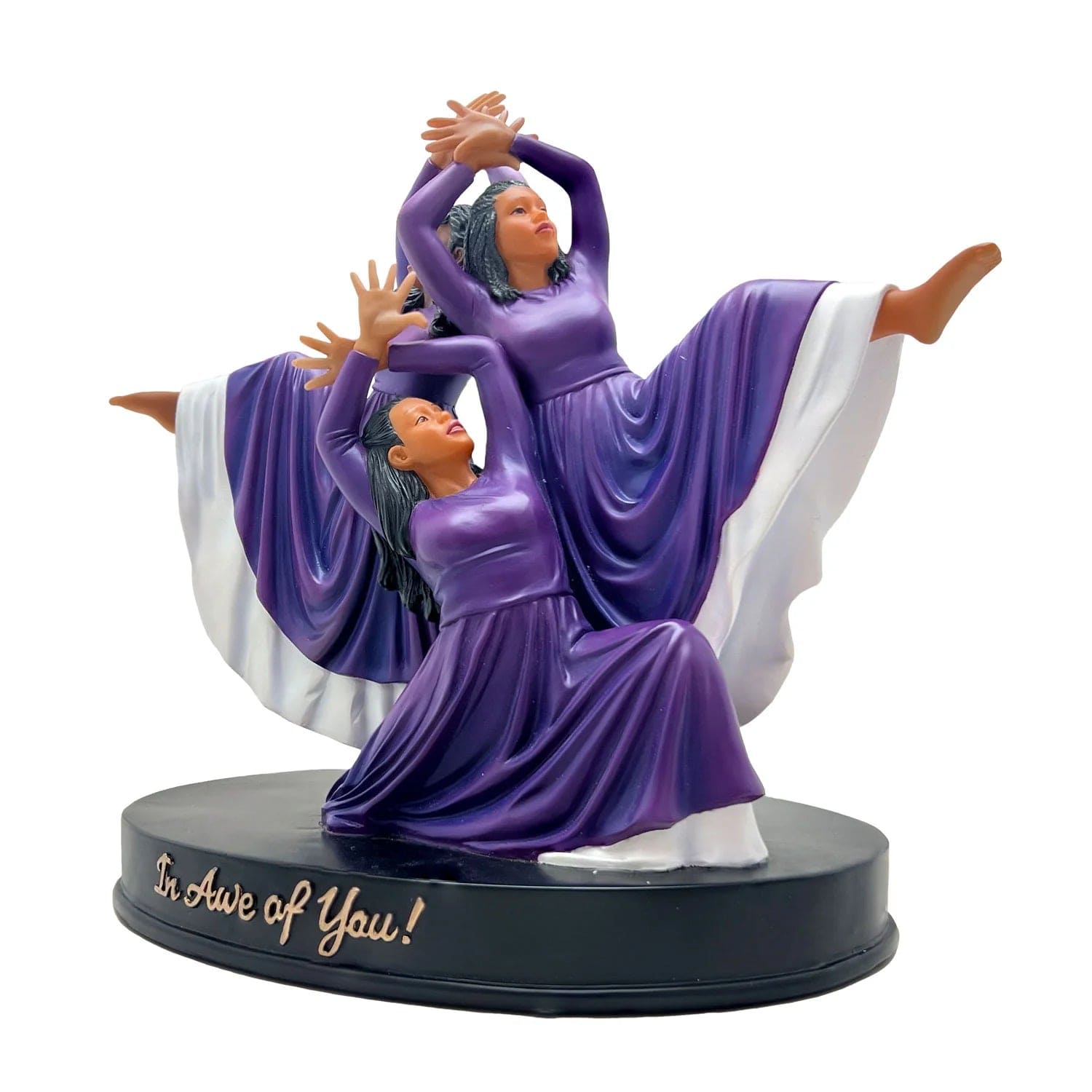 13 of 25: In Awe of You: African American Praise Dancer Figurine (Purple)