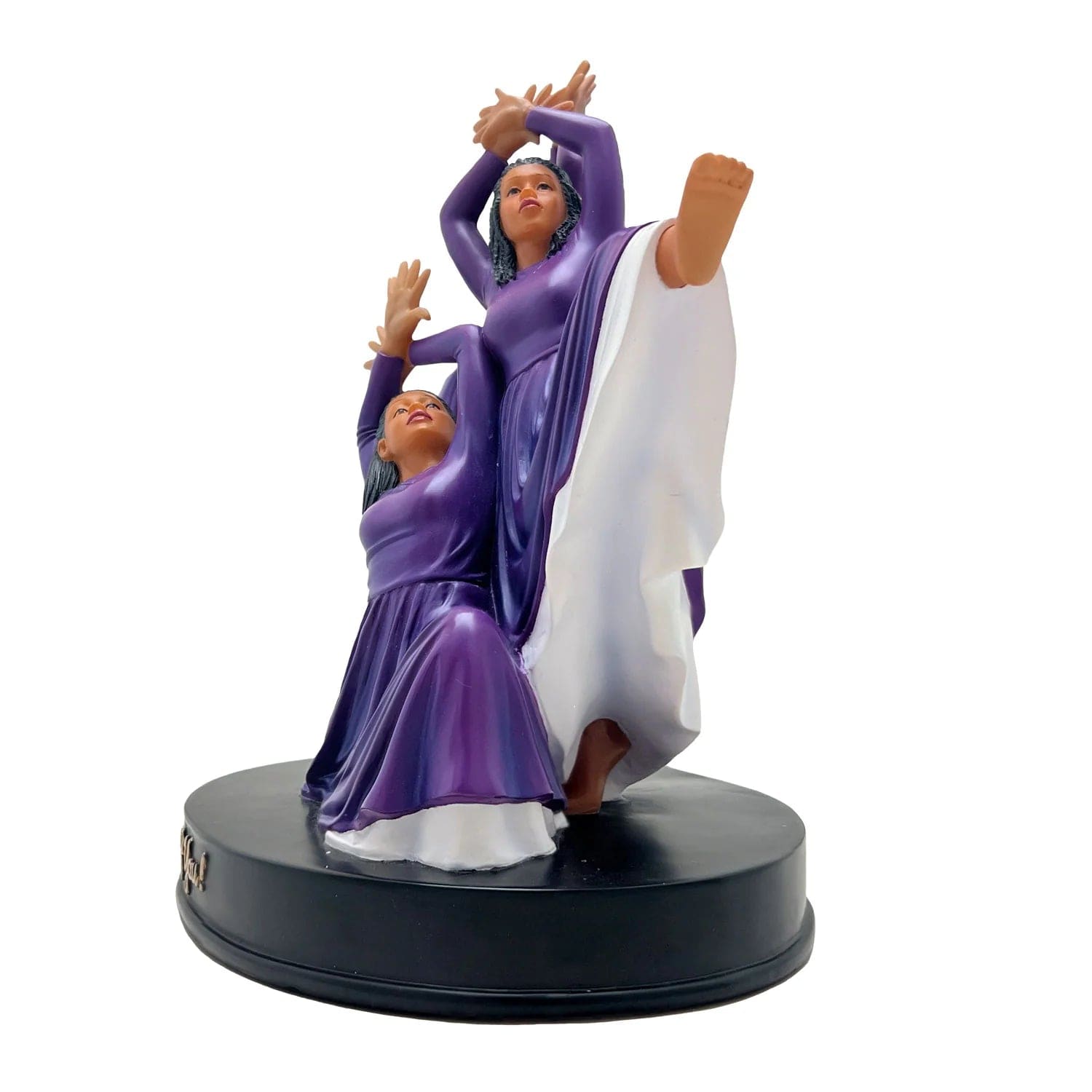 12 of 25: In Awe of You: African American Praise Dancer Figurine (Purple)