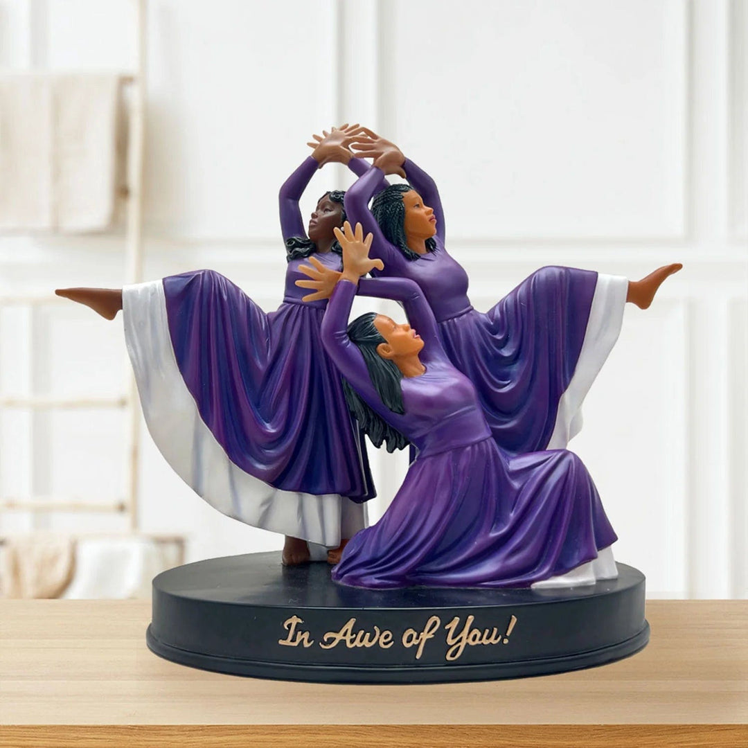 In Awe of You: African American Praise Dancer Figurine (Purple)