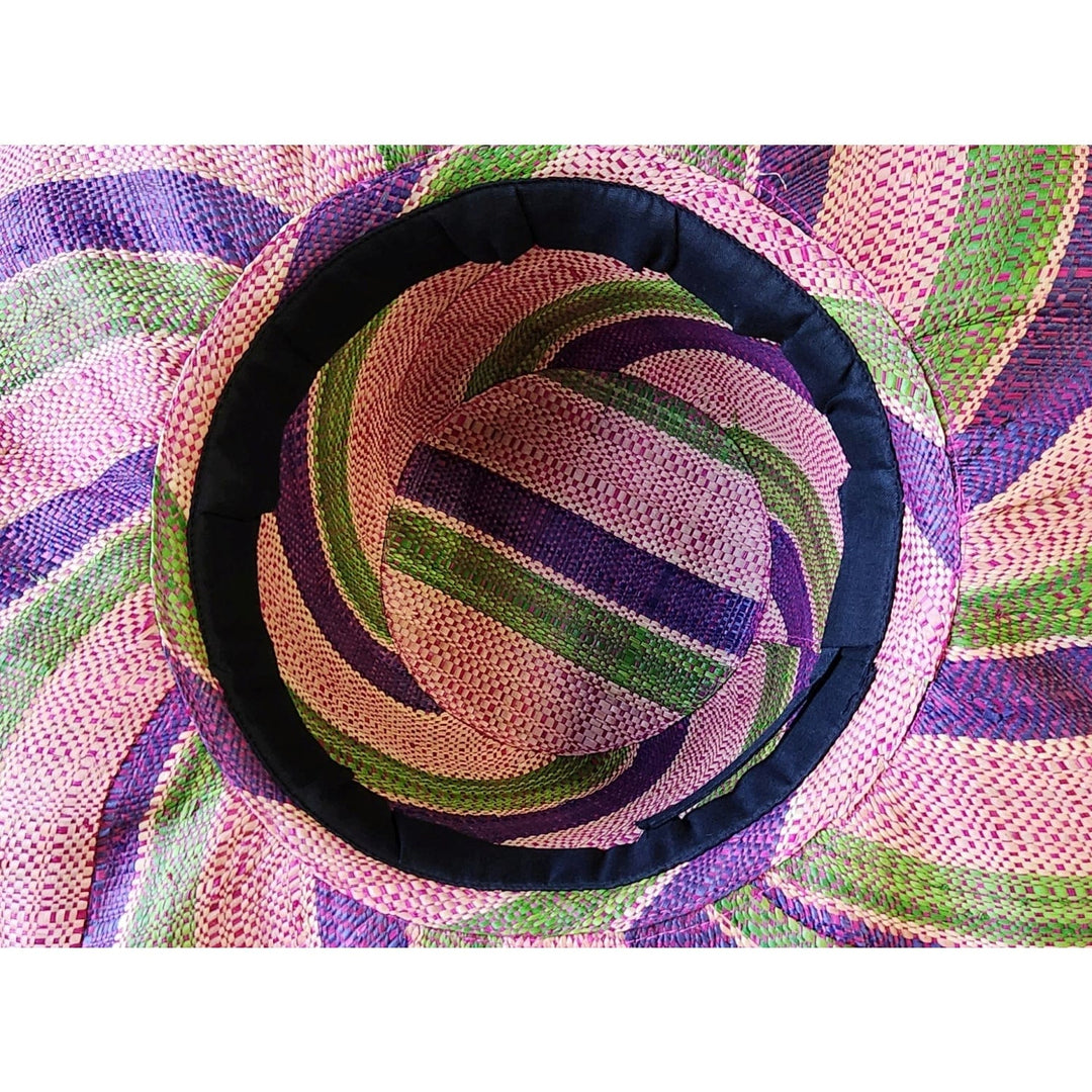 Irie: Authentic Hand Woven Multicolor Madagascar Big Brim Raffia Sun Hat