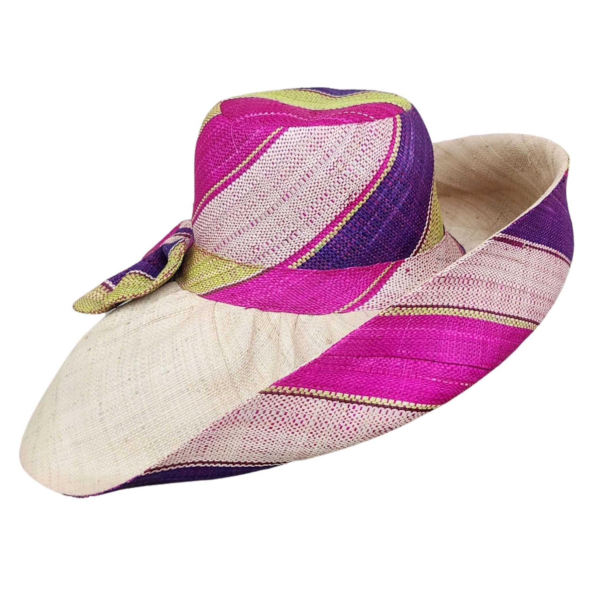 Jabulani: Hand Woven Multicolor Madagascar Big Brim Raffia Sun Hat ...