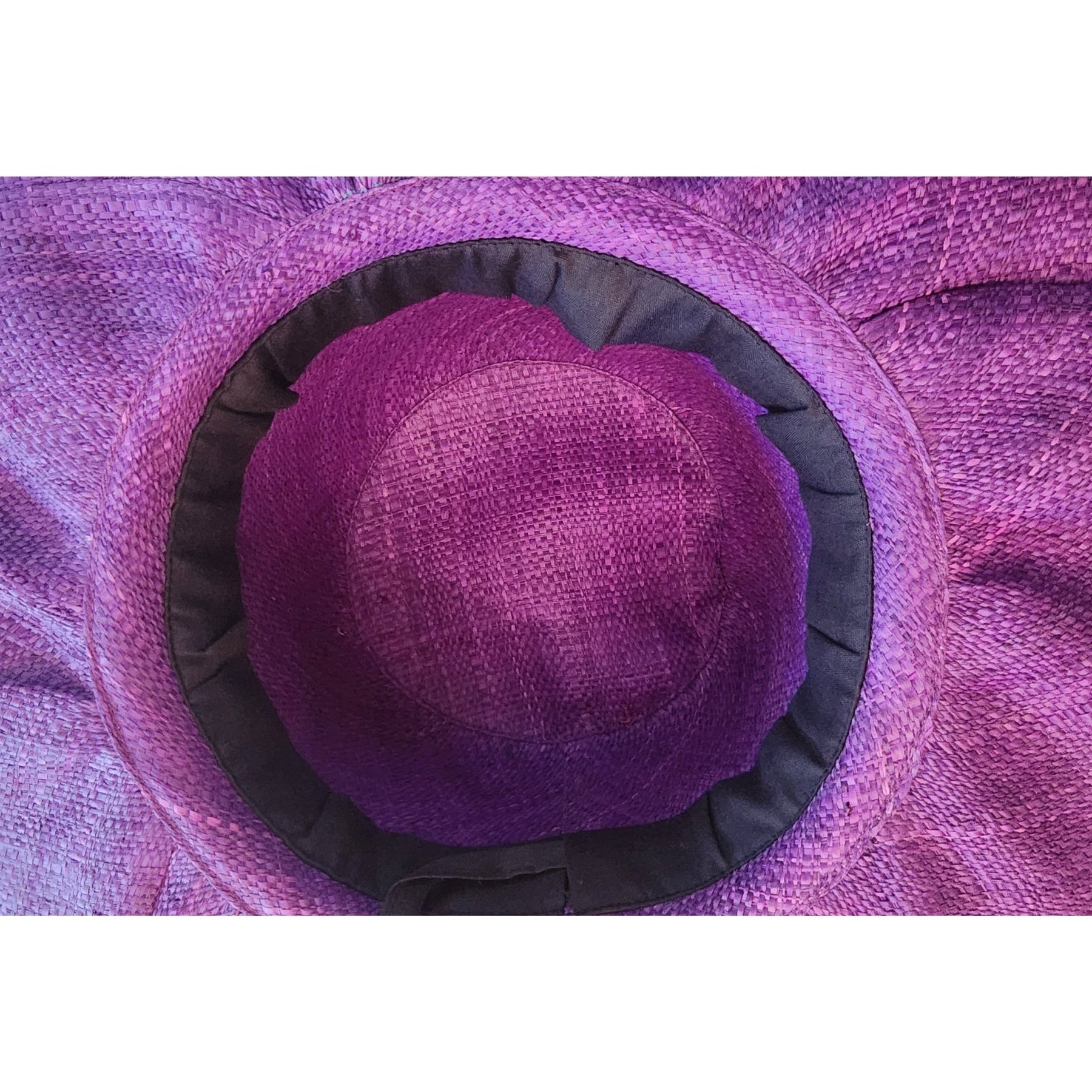 3 of 3: Jaqweshia: Hand Woven Multi-Color Madagascar Big Brim Raffia Sun Hat