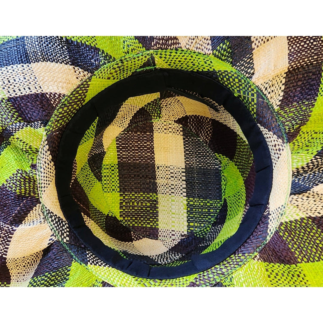 Kaleisha: Authentic Hand Woven Multicolor Madagascar Big Brim Raffia Sun Hat