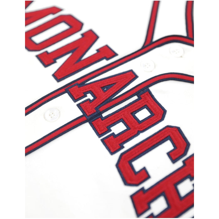 Satchel Paige: Kansas City Monarchs Negro League Baseball Hertiage Jersey (Detail, Front)