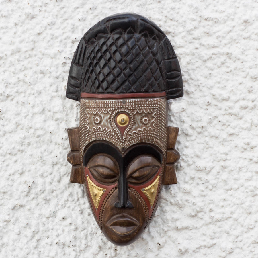 Lovely Crown: Authentic Hand Made African Mask by Victor Dushie
