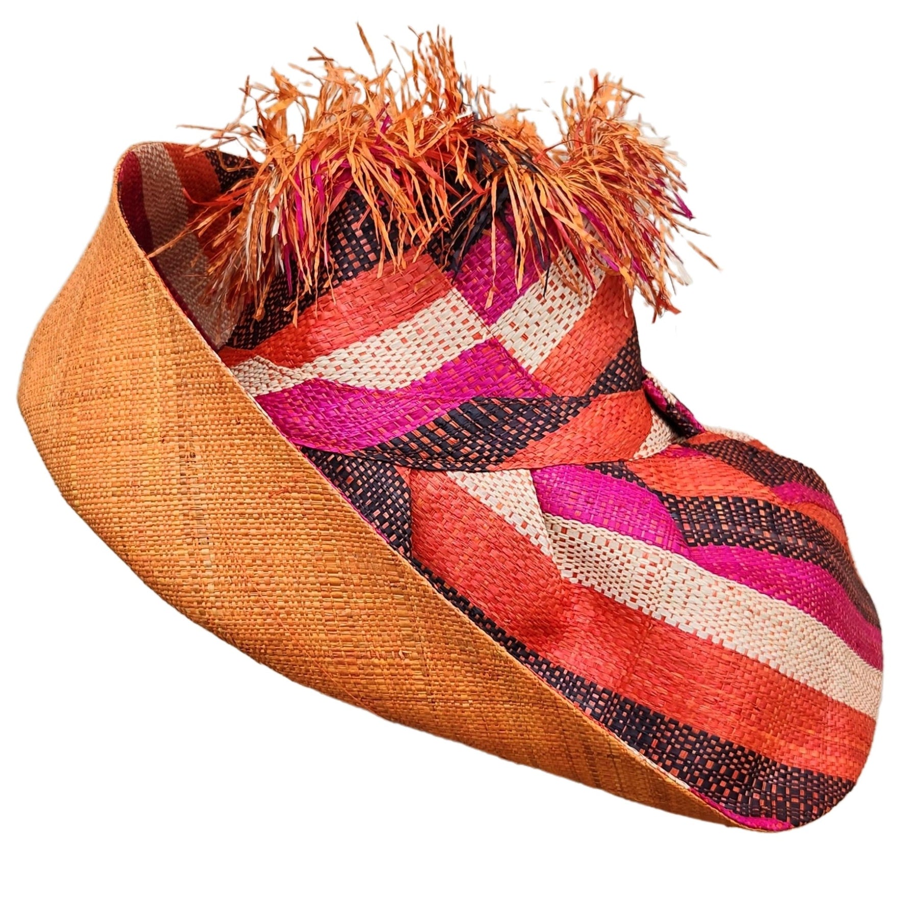 1 of 8: Lucia: Madagascar Big Brim Crown Out Raffia Sun Hat
