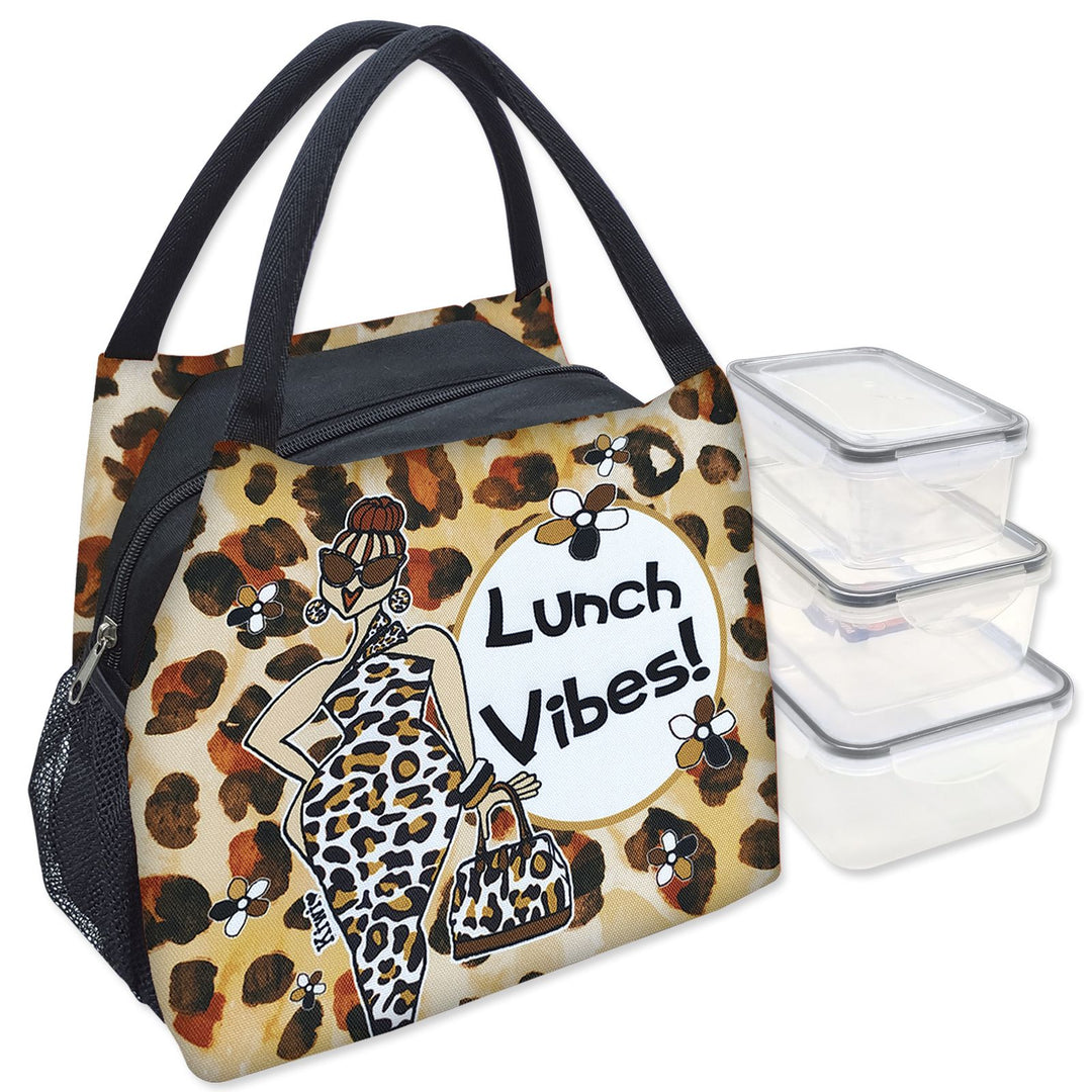 Lunch Vibes Insulated Lunch Bag Set with Food Containers