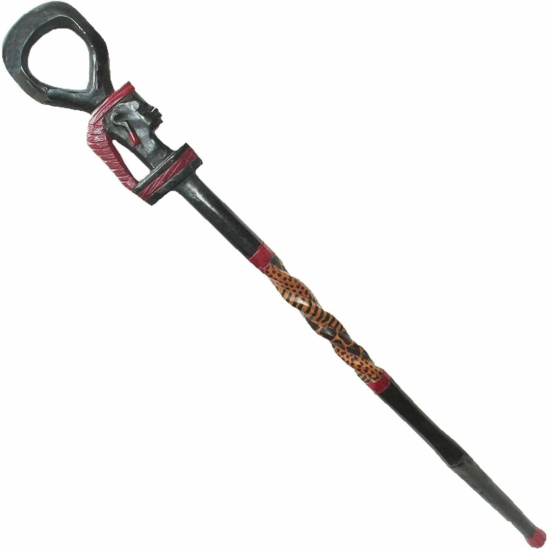 African Warrior Walking Stick-African Decor-Stoneage Global Arts-36 inches-Wood-The Black Art Depot