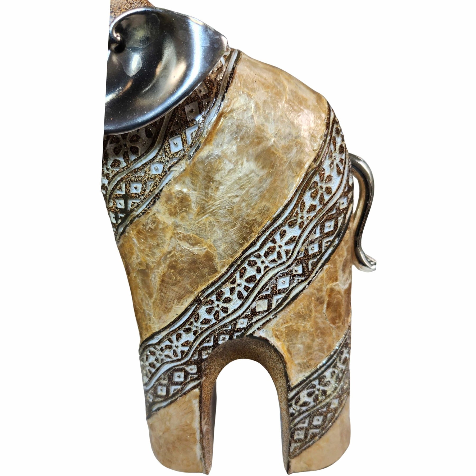 2 of 6: Majestic Triumph: Elephant Resin Figurine/Sculpture (Detail Side View)