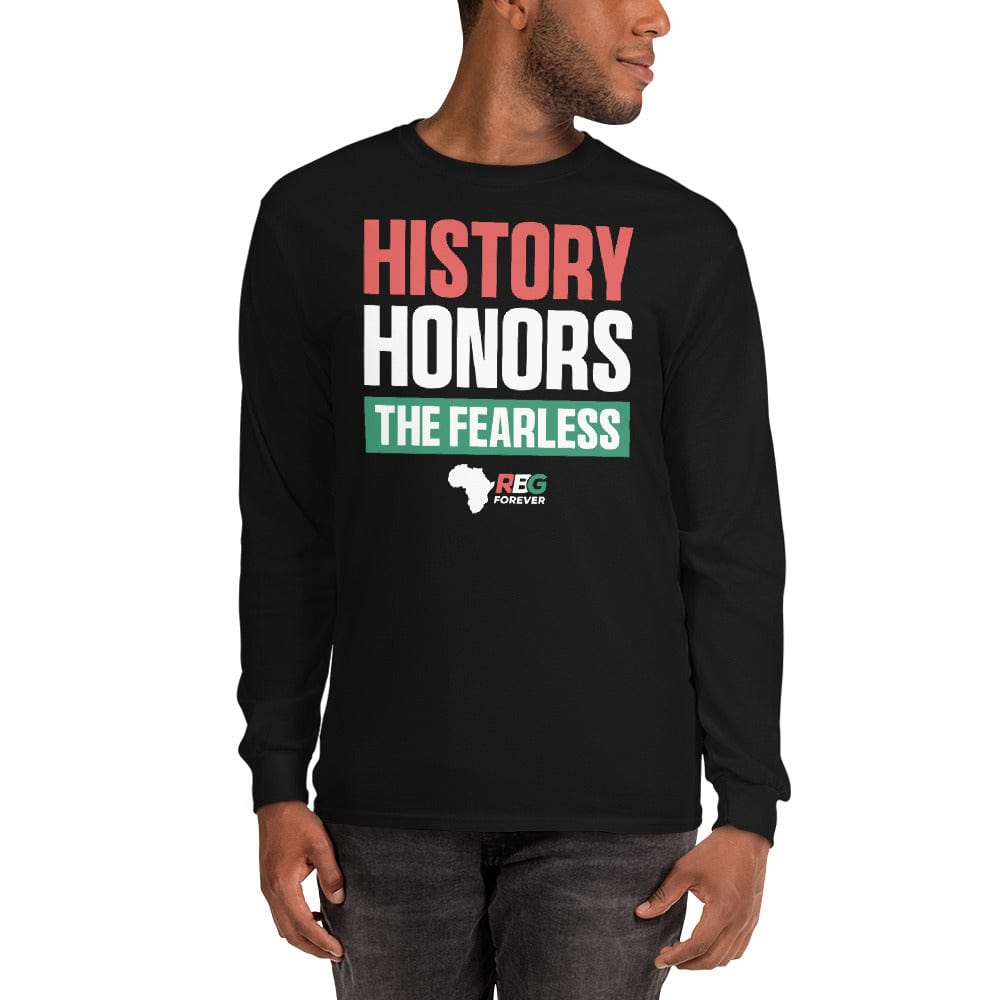 3 of 7: History Honors the Fearless Unisex Long Sleeve T-Shirt (Mock Up Image 1)