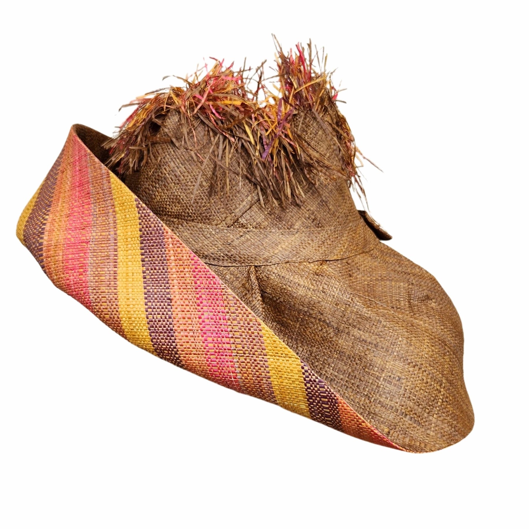 1 of 8: Messie: Madagascar Big Brim Crown Out Raffia Sun Hat
