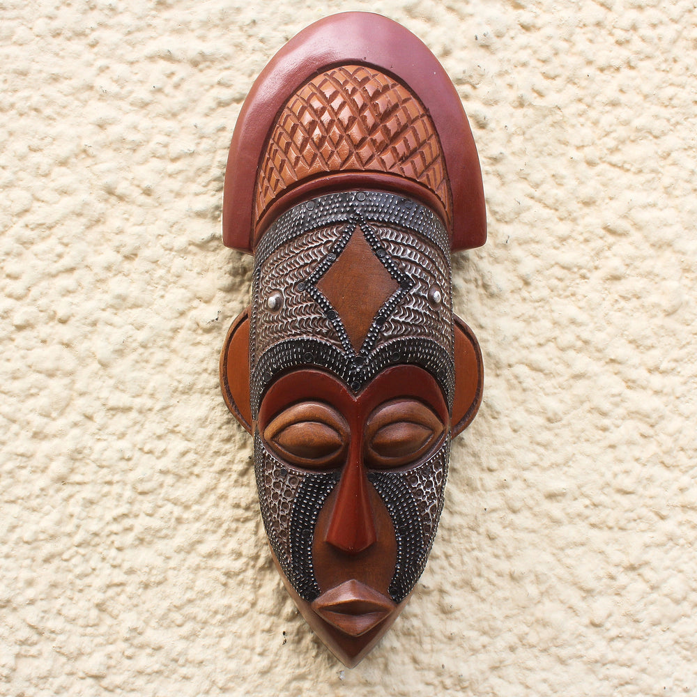 My Protector: Authentic Hand Made African Mask by Victor Dushie (Textured Background)