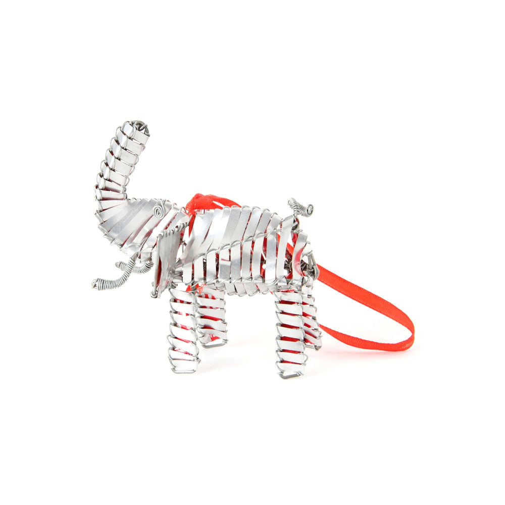 Recylced Aluminum Elephant: Authentic African Christmas Ornament