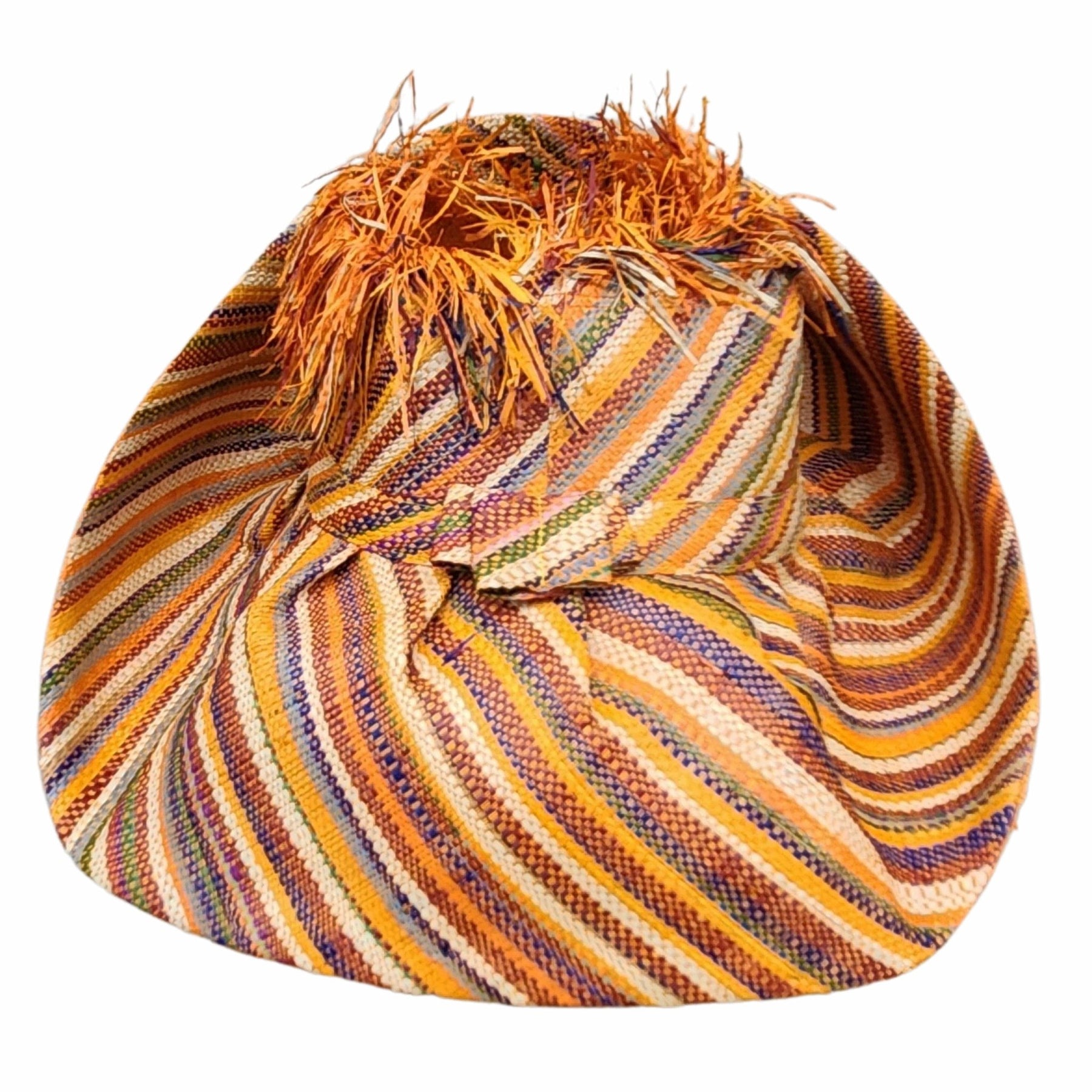2 of 8: Rosine: Madagascar Big Brim Crown Out Raffia Sun Hat (Rear)