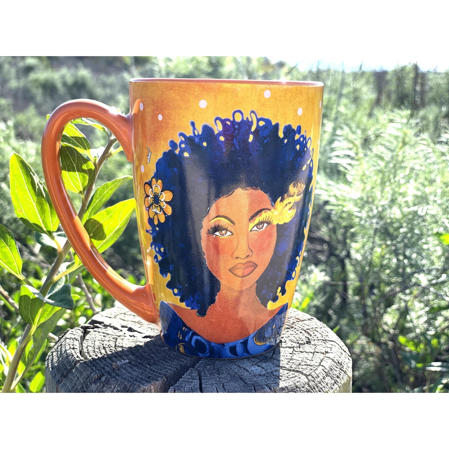 2 of 6: Soul on Fire: African American Ceramic Latte Mug by Sylvia