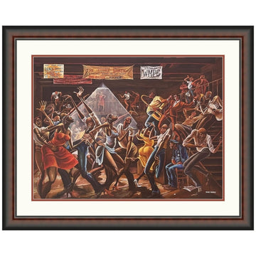 Sugar Shack-Art-Ernie Barnes-27.375 x 35.50 inches-Framed-Double Matted-The Black Art Depot