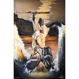 The 11th Hour by Edwin Lester depicting Moses parting the Red Sea with staff raised