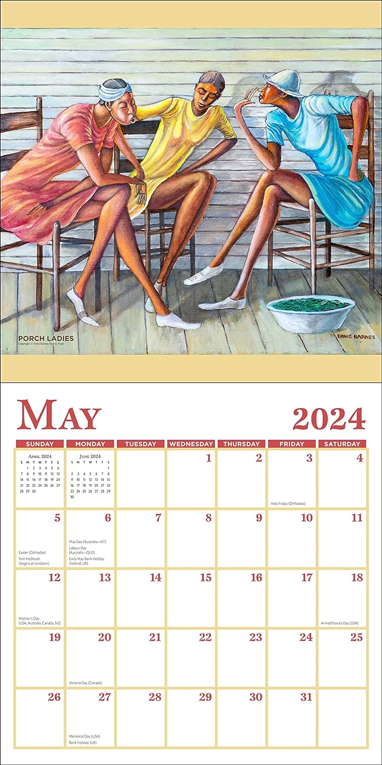 The Art of Ernie Barnes: 2024 African American Wall Calendar (Inside)