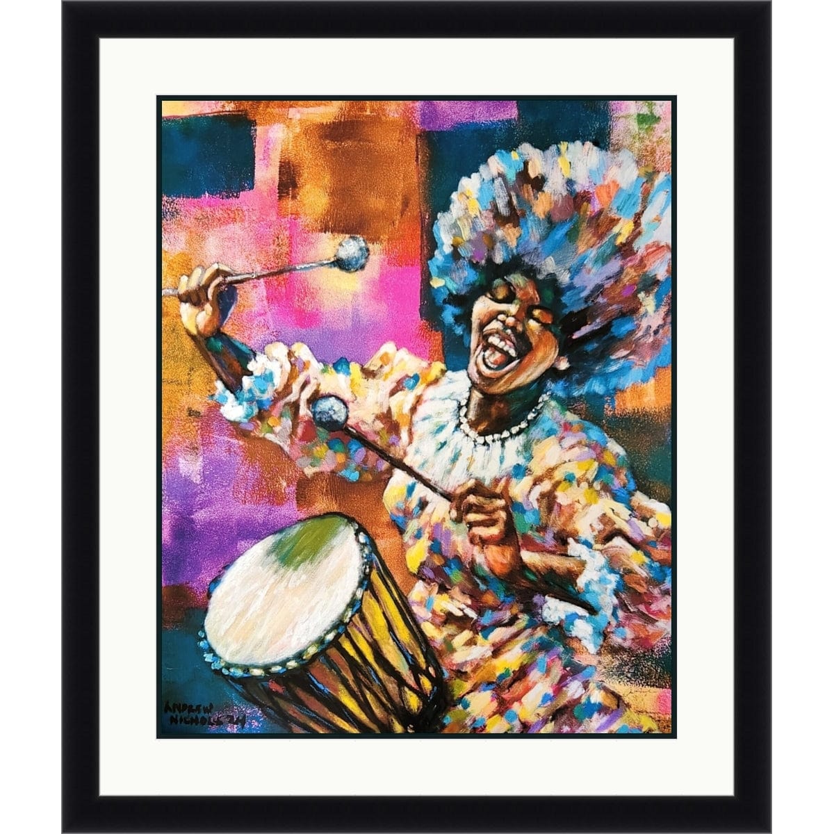 4 of 4: The Drummer II by Andrew Nichols (Black Frame, Double Mat)