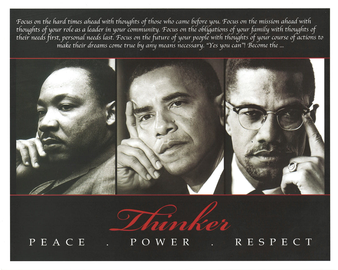 The Thinker  (Trio): Martin Luther King, Malcolm x, President Barack Obama) by Micahel Eaton