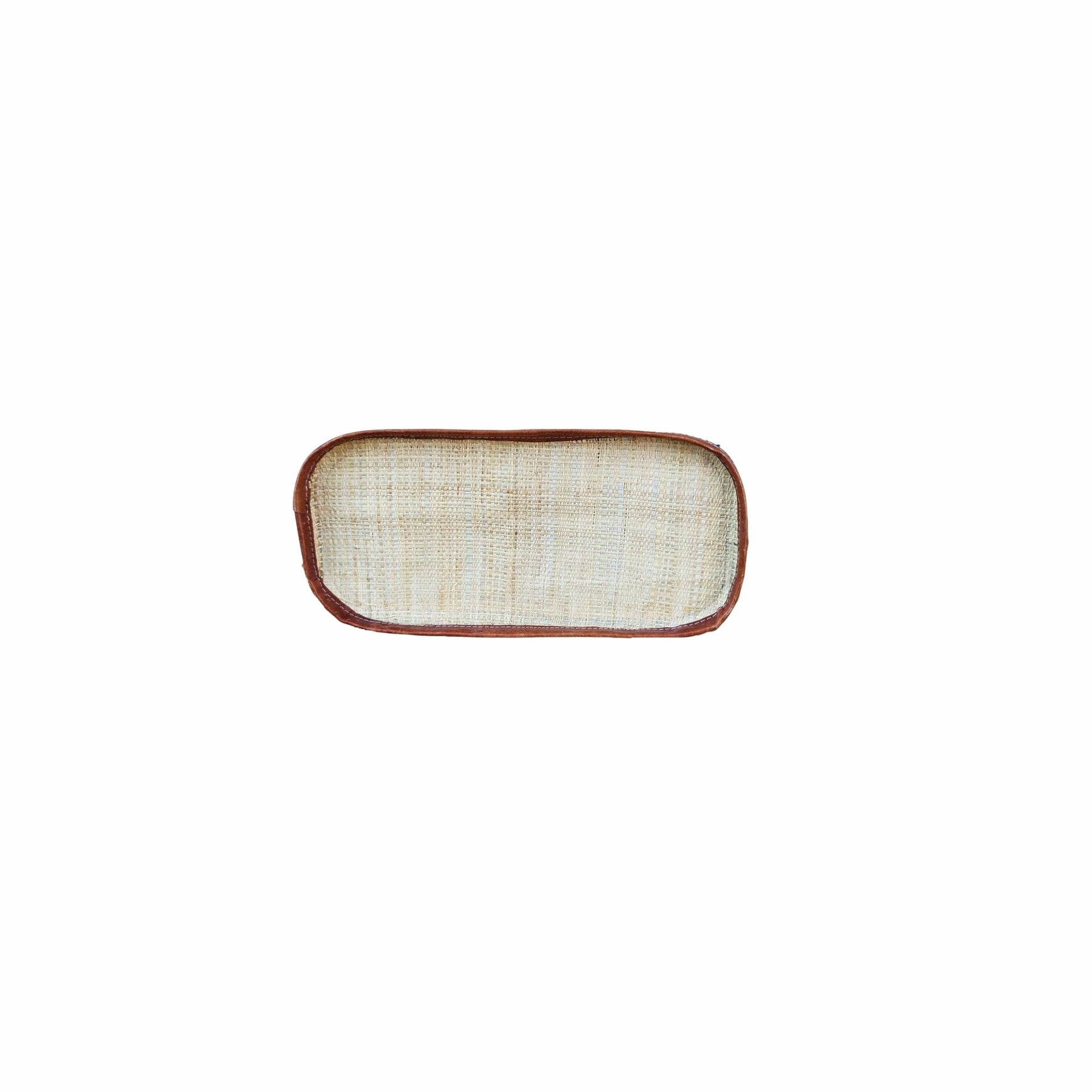 11 of 18: Titi: Hand Woven Madagascar Raffia and Leather Hand Bag Set (Bottom)