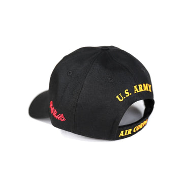 Tuskegee Airmen Est. 1941 Embroidered Baseball Cap (Rear) - Black cap with 'U.S. Army Air Corps' text on a white background