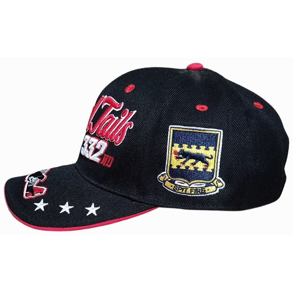 Tuskegee Airmen Red Tails Embroidered Baseball Cap (Side)