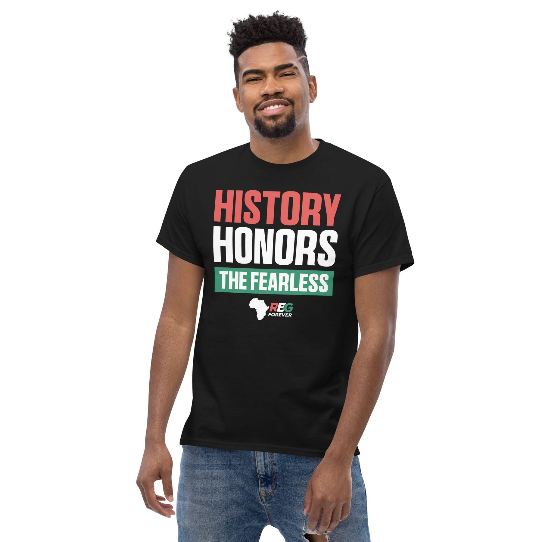 10 of 11: History Honors the Fearless Unisex Short Sleeve T-Shirt II (Mockup Image 7)