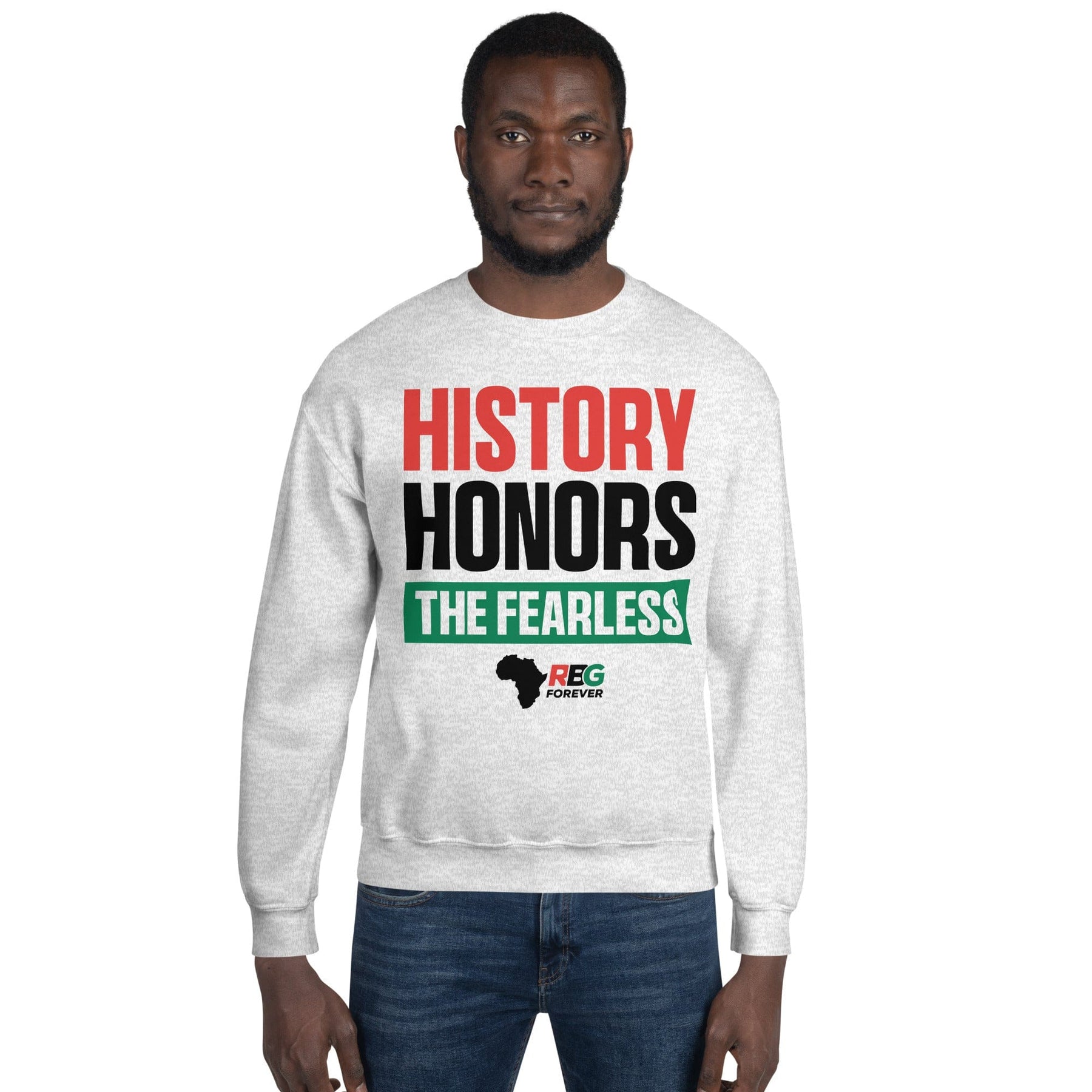 2 of 25: History Honors the Fearless Sweatshirt by RBG Forever (Front Model, Ash)