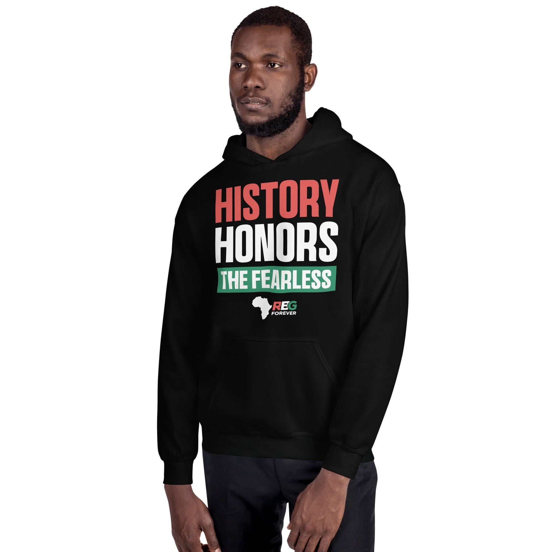 9 of 9: History Honors the Fearless Unisex Hooded Sweatshirt II (Mock Up Image 6)
