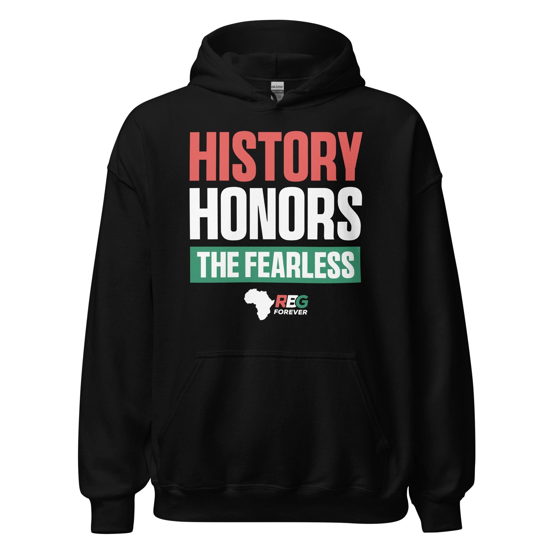 6 of 9: History Honors the Fearless Unisex Hooded Sweatshirt II (Mock Up Image 3)
