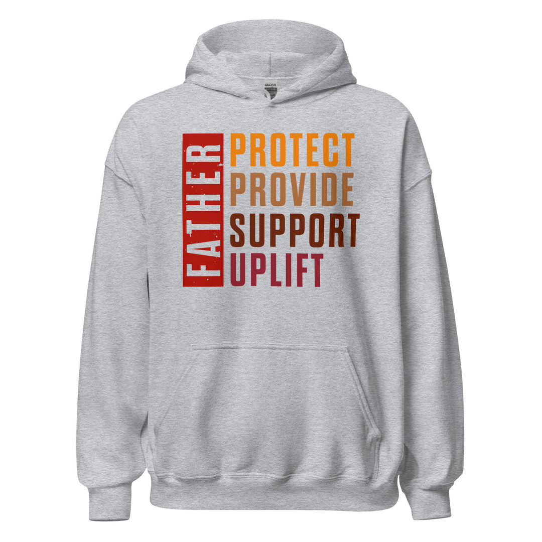 Fatherhood Virtues Unisex Hooded Sweatshirt (Sport Gray, Front)