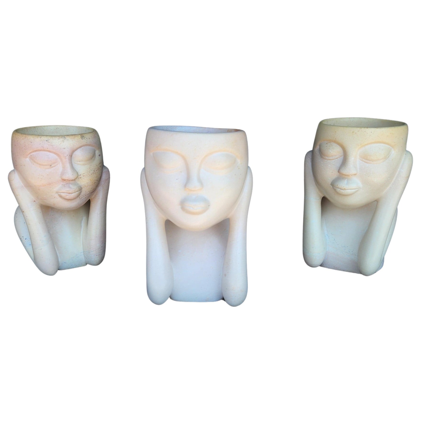 1 of 16: Utulivu: Hand Carved African Soapstone Vase (Trio)