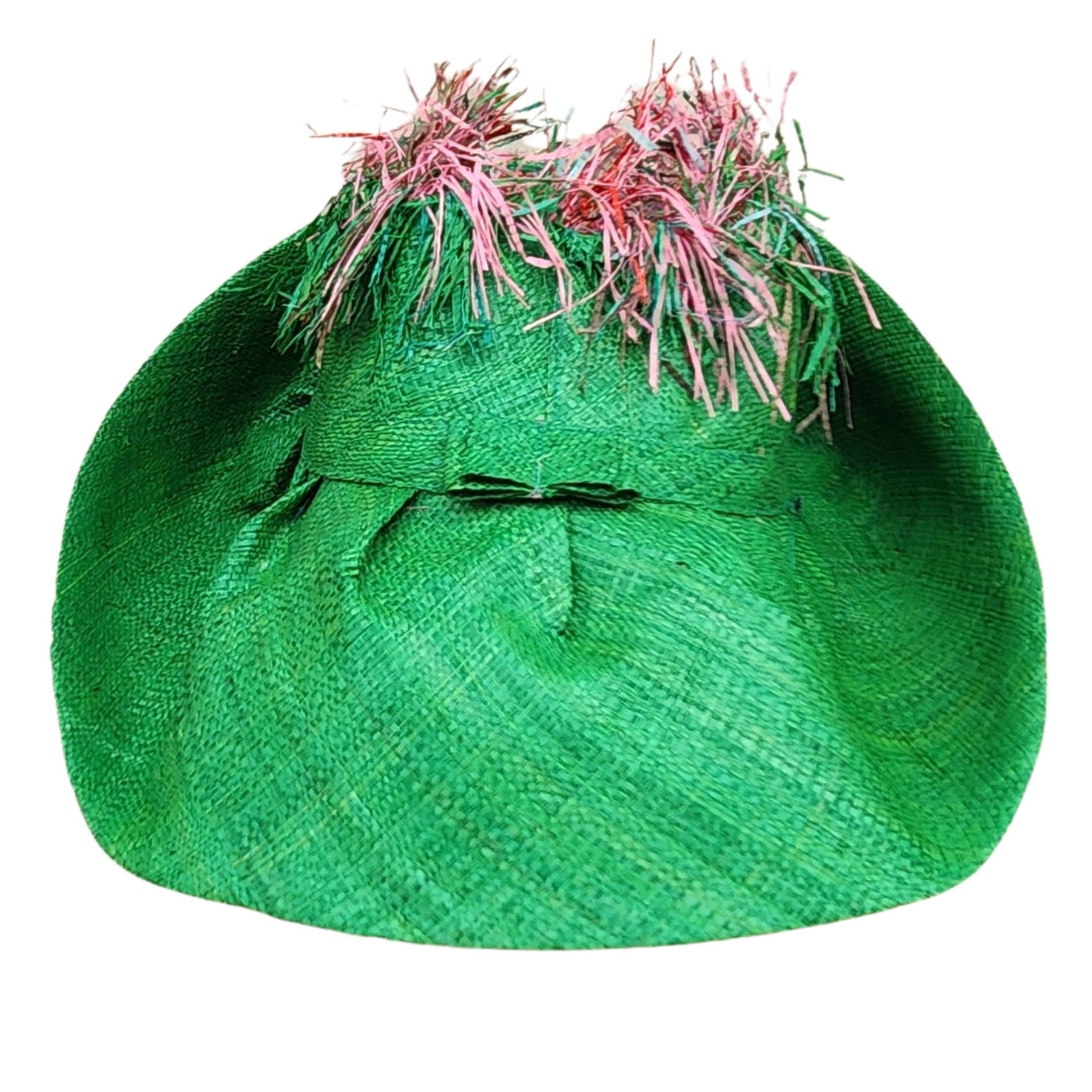 2 of 8: Vanessa: Madagascar Big Brim Crown Out Raffia Sun Hat (Rear)