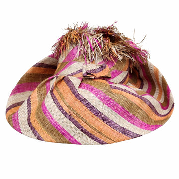 Victoria: Madagascar Big Brim Crown Out Raffia Sun Hat (Rear)