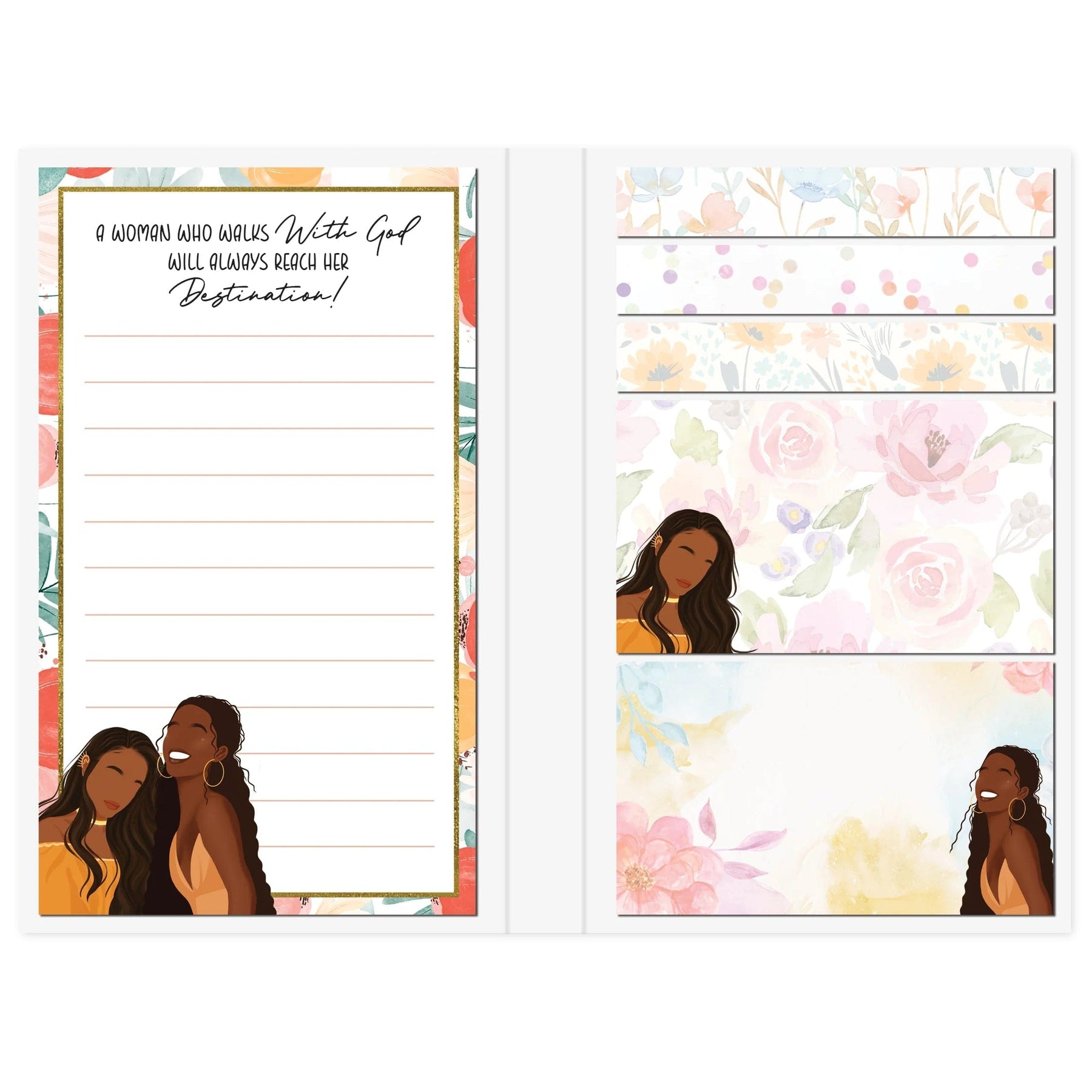 3 of 3: Walking with GOD Sticky Notes Booklet Set by African American Expressions (Interior)