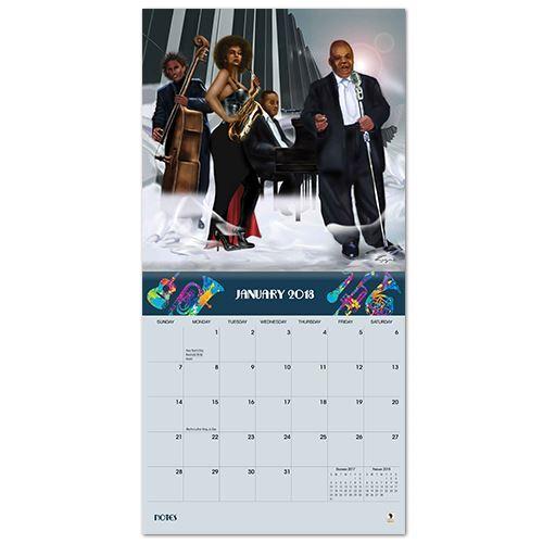 All That Jazz: 2018 African American Music Calendar by Lonnie Ollivierre (Interior)