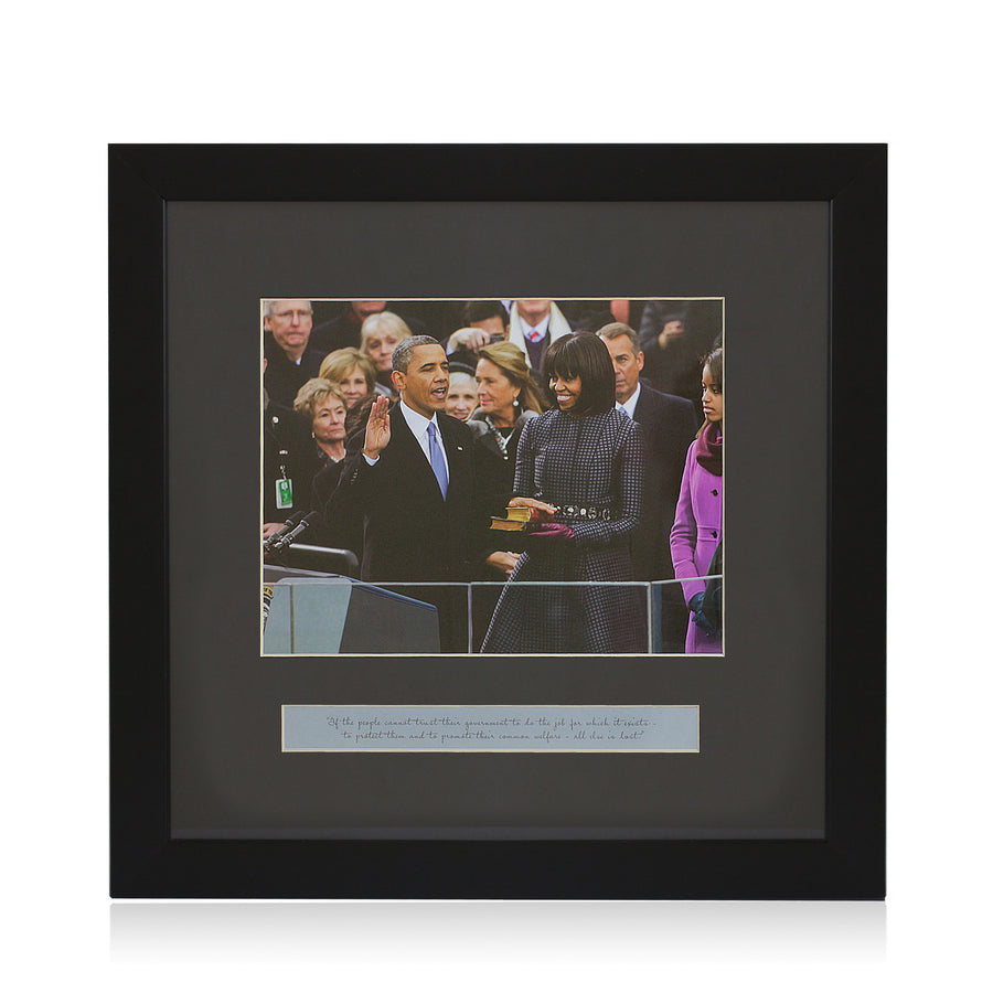 Oath of Office: President Barack Obama and Michelle Obama (Framed Art Print)