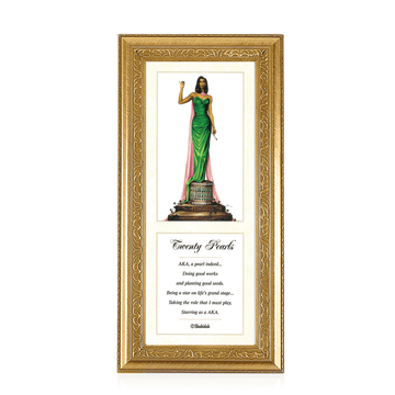 Twenty Pearls-Literary Art-Shahidah-20x8 inches-Gold Frame-The Black Art Depot