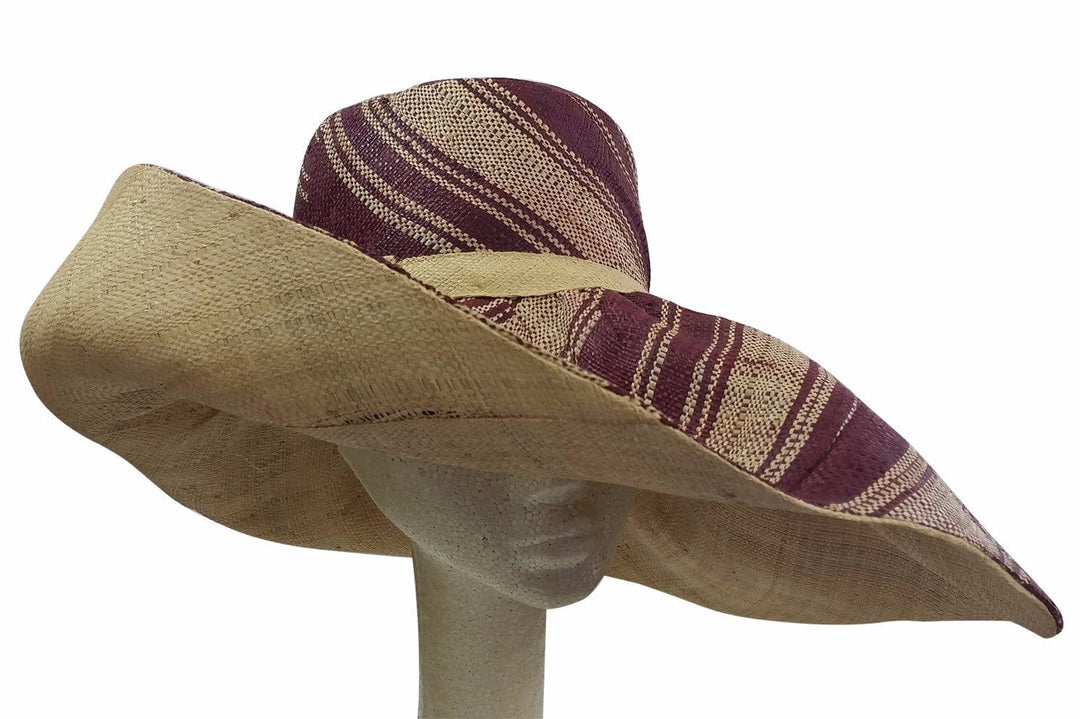 Desta: Hand Woven Multicolored Madagascar Big Brim Raffia Sun Hat