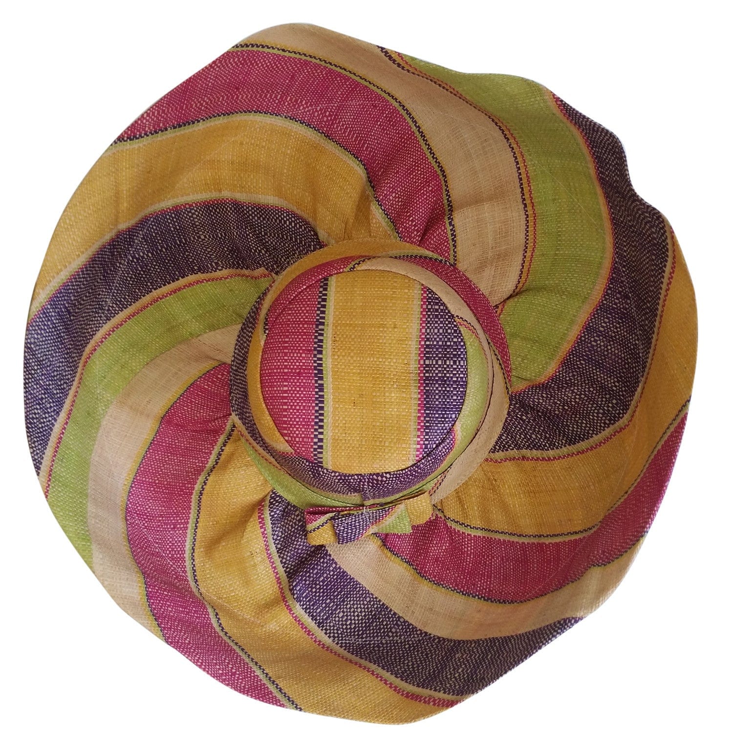 4 of 4: Mbali: Hand Woven Multicolored Madagascar Big Brim Raffia Sun Hat