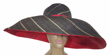 Zuberi: Authentic African Hand Made Multi-Colored Madagascar Big Brim Raffia Sun Hat