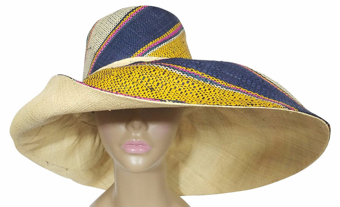 Zawadi: Authentic African Hand Made Madagascar Big Brim Raffia Sun Hat