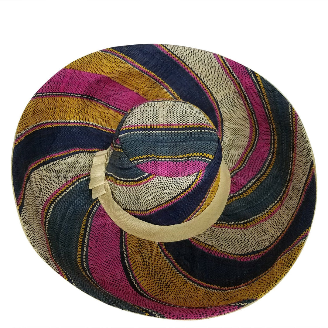 Zawadi: Authentic African Hand Made Madagascar Big Brim Raffia Sun Hat