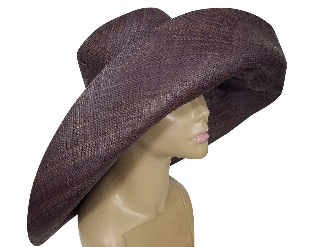 Zahra: Authentic African Hand Made Raisin Madagascar Big Brim Raffia Sun Hat