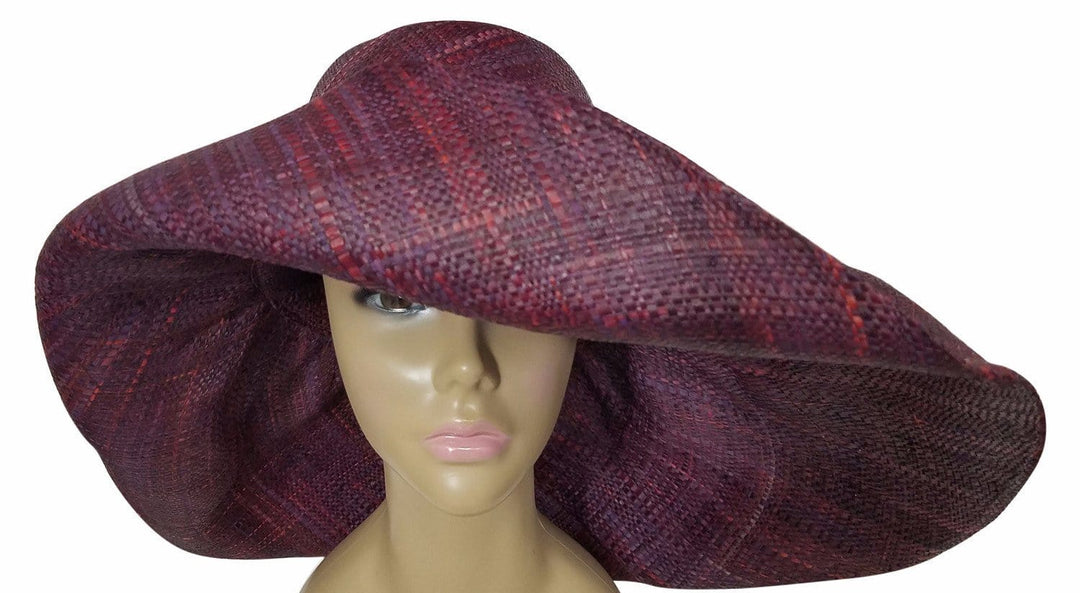 Uwimana: Authentic African Hand Made Wine Madagascar Big Brim Raffia Sun Hat