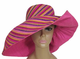 Baderinwa: Authentic African Hand Woven Multi-Color Madagascar Raffia Sun Hat