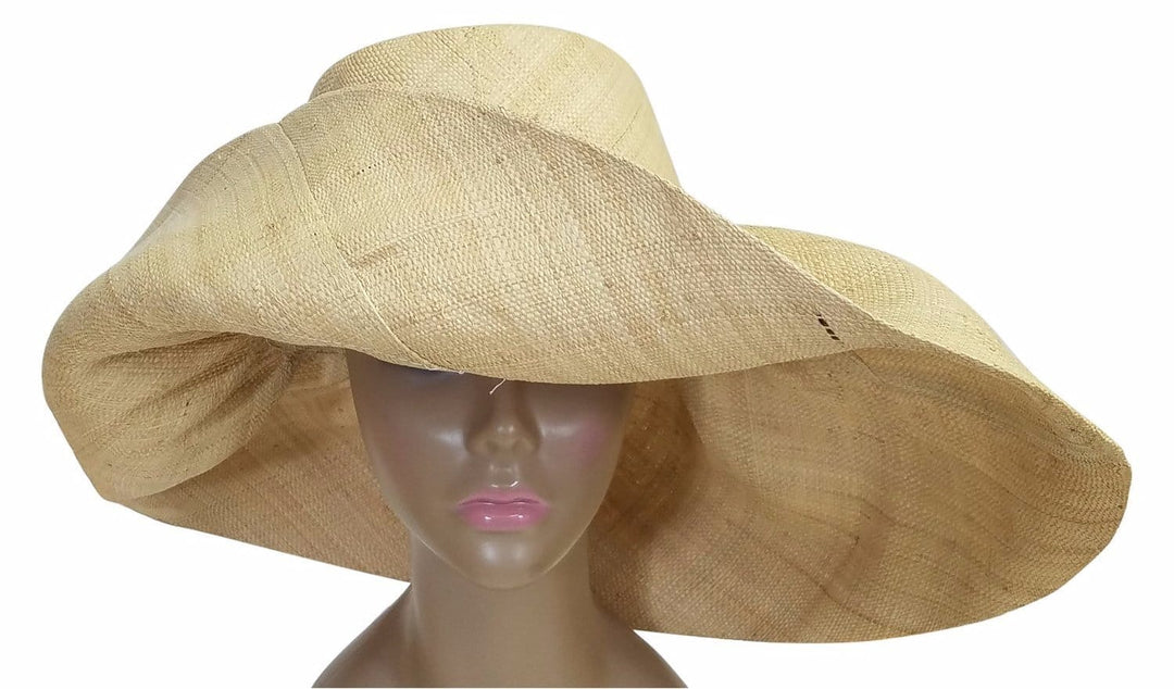 Adamma: Authentic African Hand Made Natural Madagascar Big Brim Raffia Sun Hat