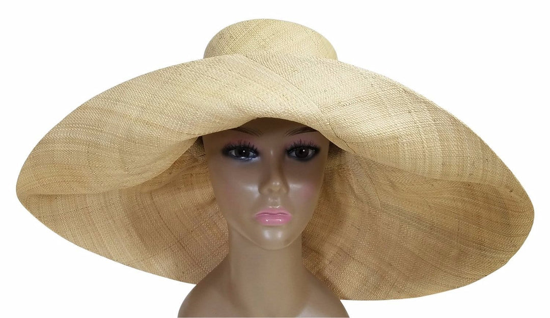 Adamma: Authentic African Hand Made Natural Madagascar Big Brim Raffia Sun Hat