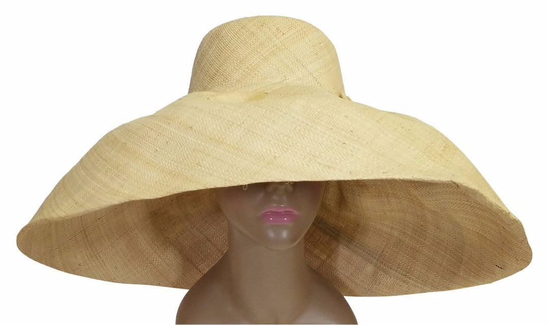 Adamma: Authentic African Hand Made Natural Madagascar Big Brim Raffia Sun Hat
